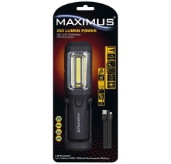 Lampe torche 240 lm - 3W - rechargeable - batterie externe - IP20 - noir