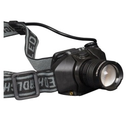 Lampe frontale - 200 lm - 5W - fonction focus - IP44 - noir