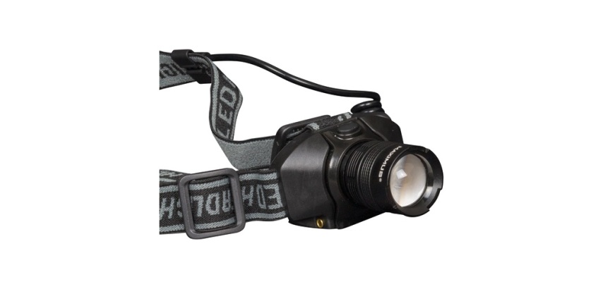 Lampe frontale - 200 lm - 5W - fonction focus - IP44 - noir