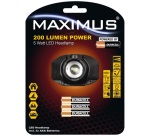 Lampe frontale - 200 lm - 5W - fonction focus - IP44 - noir