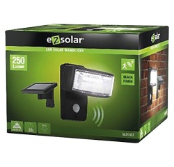 Applique murale - solaire - 250 lm - détecteur de mouvement - IP44 - noir
