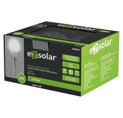 Borne solaire - multicolors -  2 lm - lot de 2 - IP44 - métal gris et verre