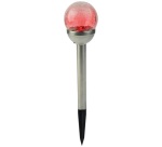 Borne solaire - multicolors -  2 lm - lot de 2 - IP44 - métal gris et verre