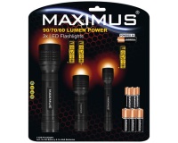 Lampe torche de 60 à 90 lm - de 1 à 3W - IP20 - lot de 3 - noir