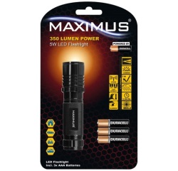 Lampe torche 350 lm - 5W - fonction stroboscope - IP44 - noir