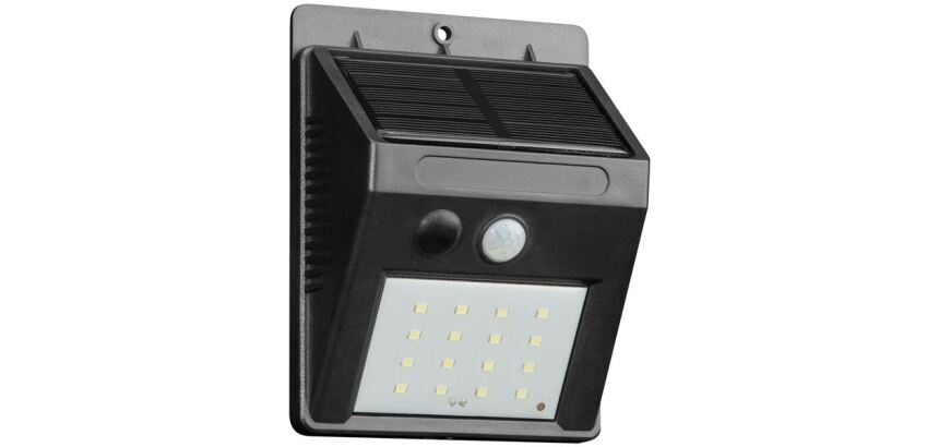 Applique murale - solaire - 270 lm - détecteur de mouvement - IP44 - noir