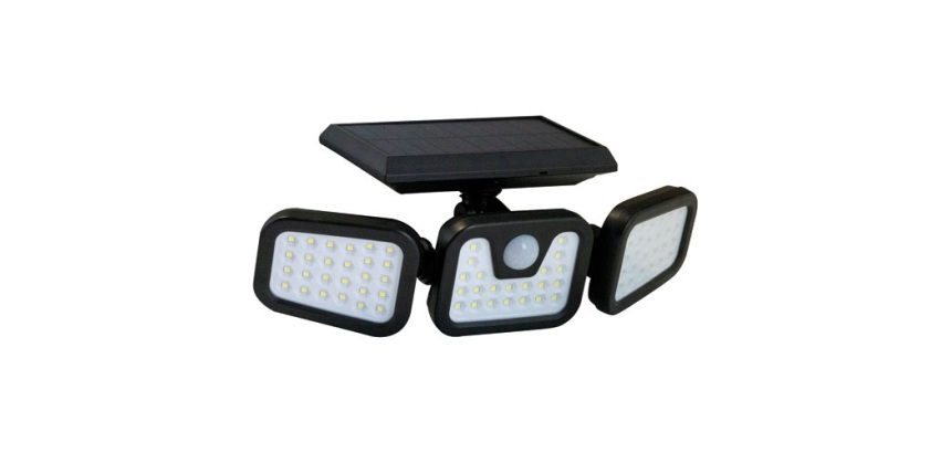 Applique murale - solaire - 700 lm - détecteur de mouvement - IP44 - noir