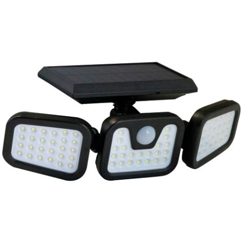 Applique murale - solaire - 700 lm - détecteur de mouvement - IP44 - noir