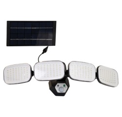 Applique murale - solaire - 750 lm - détecteur de mouvement - IP44 - noir