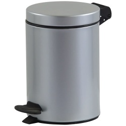 Poubelle de salle de bain 3 L - Cyjeu gris métal