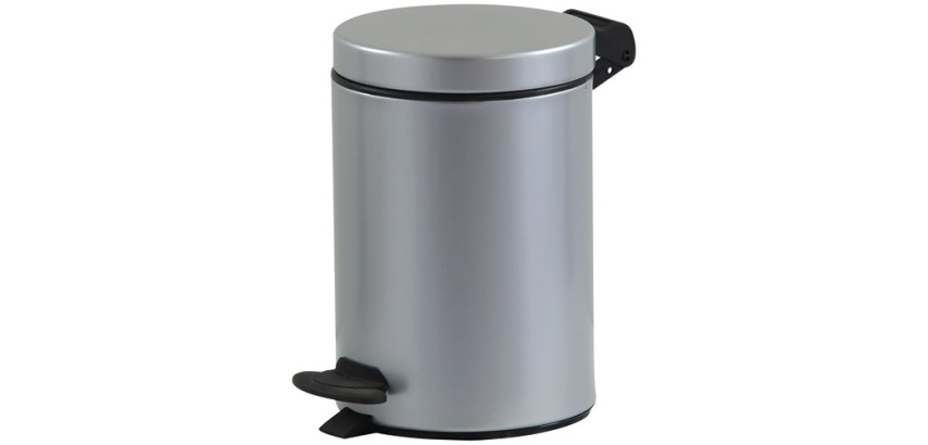 Poubelle de salle de bain 3 L - Cyjeu gris métal