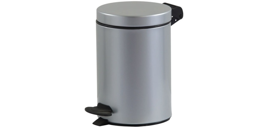 Poubelle de salle de bain 3 L - Cyjeu gris métal