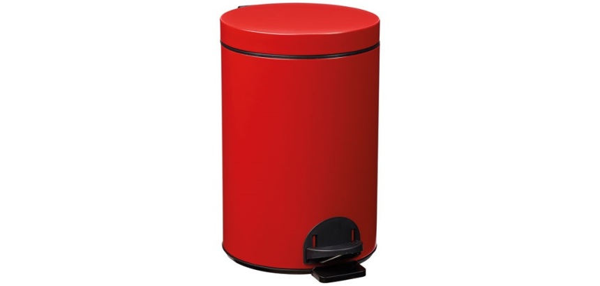 Poubelle à pédale 14 L Rouge Carmin - Élora