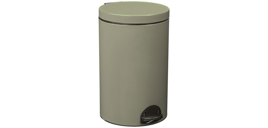 Poubelle à pédale 20 L Gris Vert - Élora