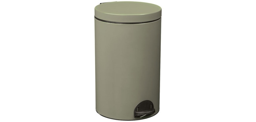 Poubelle à pédale 20 L Gris Vert - Élora