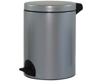 Poubelle à pédale 14 L Gris Métal - Élora