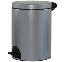 Poubelle à pédale 14 L Gris Métal - Élora