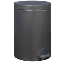 Poubelle à pédale 14 L Noir Basalte - Élora