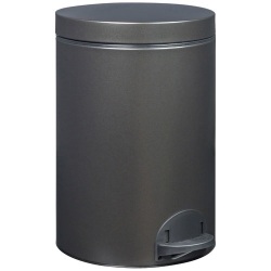 Poubelle à pédale 14 L Noir Basalte - Élora