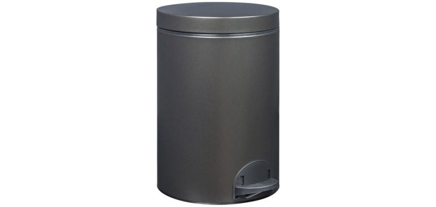 Poubelle à pédale 14 L Noir Basalte - Élora