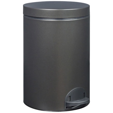 Poubelle à pédale 14 L Noir Basalte - Élora