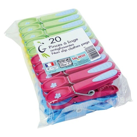 Pince à linge bi-matières extra fortes anti glissantes - Lot de 20