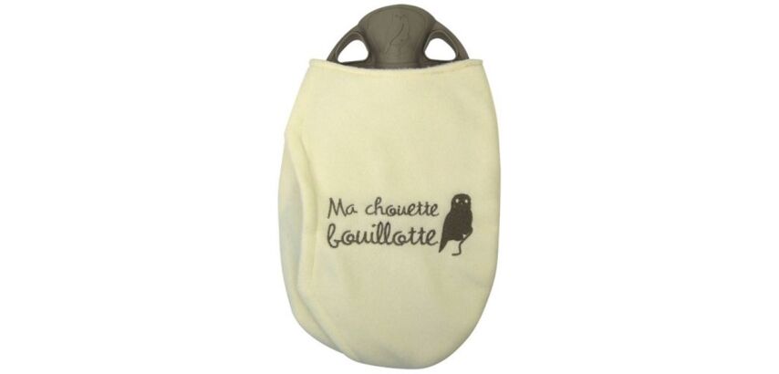 Bouillotte - forme galette - Ma cChouette Bouillotte - housse polaire
