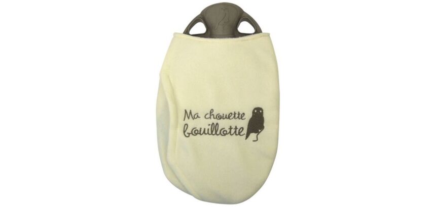 Bouillotte - forme galette - Ma cChouette Bouillotte - housse polaire