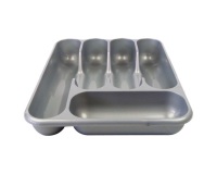 Range couverts 5 cases coloris gris