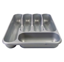 Range couverts 5 cases coloris gris