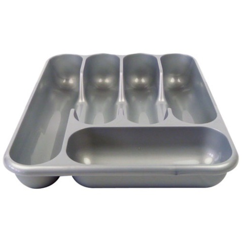 Range couverts 5 cases, gris