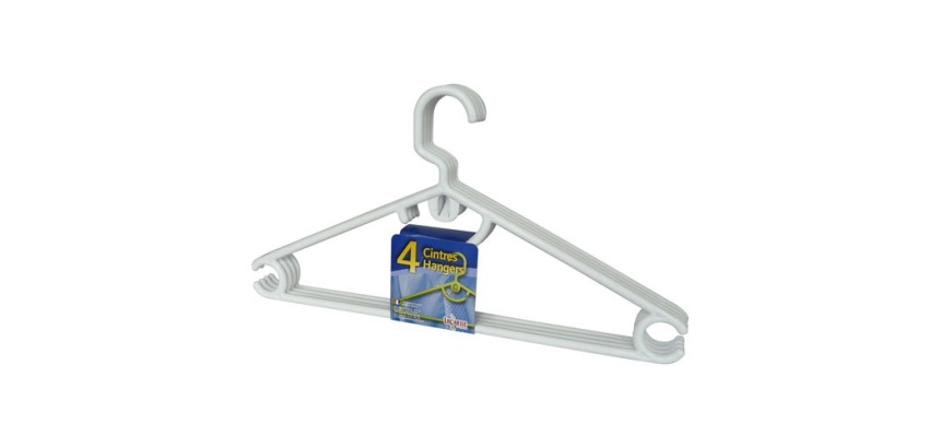 Cintre - plastique - Kangourou - 42 cm - coloris assortis - lot de 4