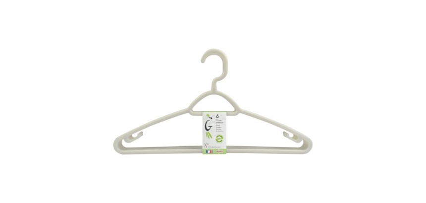 Cintre - plastique 100% recyclé - crochet tournant - 41.5 cm - lot de 6