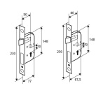 Serrure à encastrer coffre 150 mm pour cylindre (non fourni) - axe 40 mm -