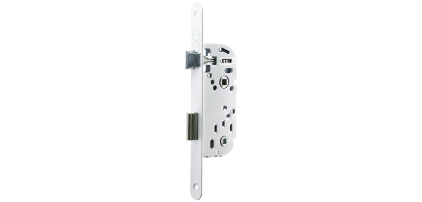 Serrure à encastrer coffre 135 mm bec de cane à condamnation - axe 40 mm -