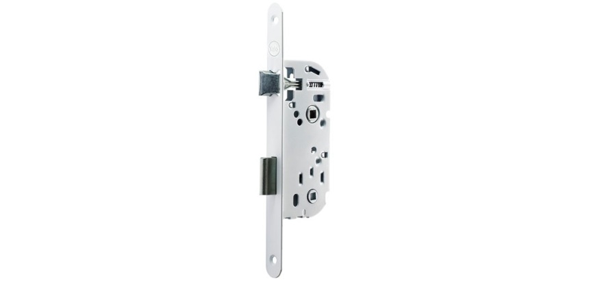 Serrure à encastrer coffre 135 mm bec de cane à condamnation - axe 50 mm -