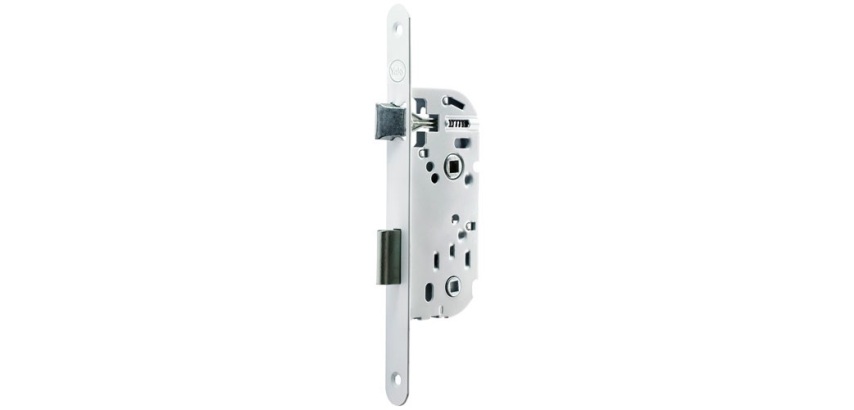 Serrure à encastrer coffre 135 mm - pêne dormant demi-tour - axe 50 mm - ré