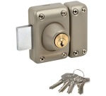 Verrou à cylindre double 5 goupilles - D23 mm - L : 45 mm - 4 clés - beige