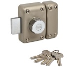 Verrou à bouton et cylindre 5 goupilles -  D23 mm - L : 40 mm -  4 clés - b