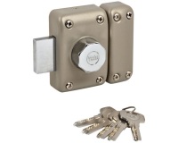 Verrou à bouton et cylindre 5 goupilles -  D23 mm - L : 40 mm -  4 clés - b