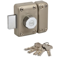 Verrou à bouton et cylindre 5 goupilles - D23 mm - L : 45 mm - 4 clés - bei