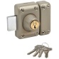 Verrou à cylindre double 5 goupilles - D23 mm - L : 40 mm - 4 clés - beige