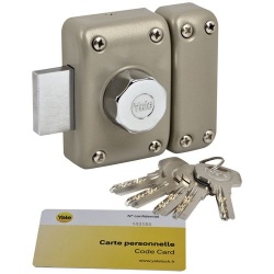 Verrou à bouton et cylindre 6 goupilles - D23 mm - L : 45 mm - 5 clés réver