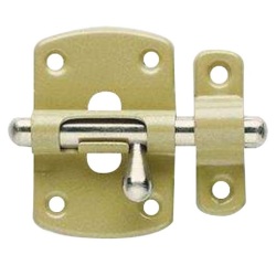 Targette à pêne rond - 27 mm - verni bronze