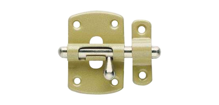 Targette à pêne rond - 27 mm - verni bronze