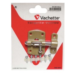 Targette à pêne rond - 35 mm - verni bronze