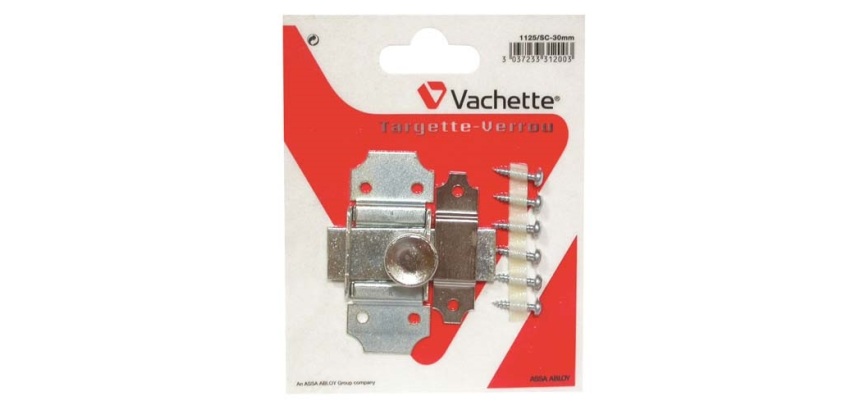 Targette à pêne plat - 30 mm - zingué