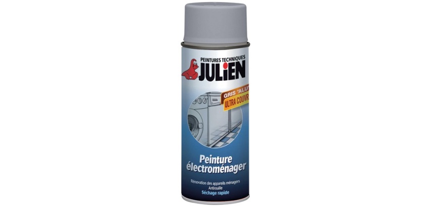 Peinture pour électroménager Julien - Aérosol de 400 ml, gris aluminium