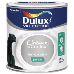 Peinture crème de couleur satin - 0.5 L - béton gris