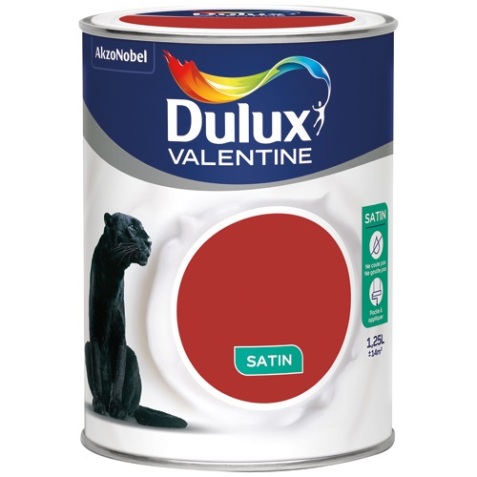 Peinture crème de couleur satin - 1.25 L - rouge madras